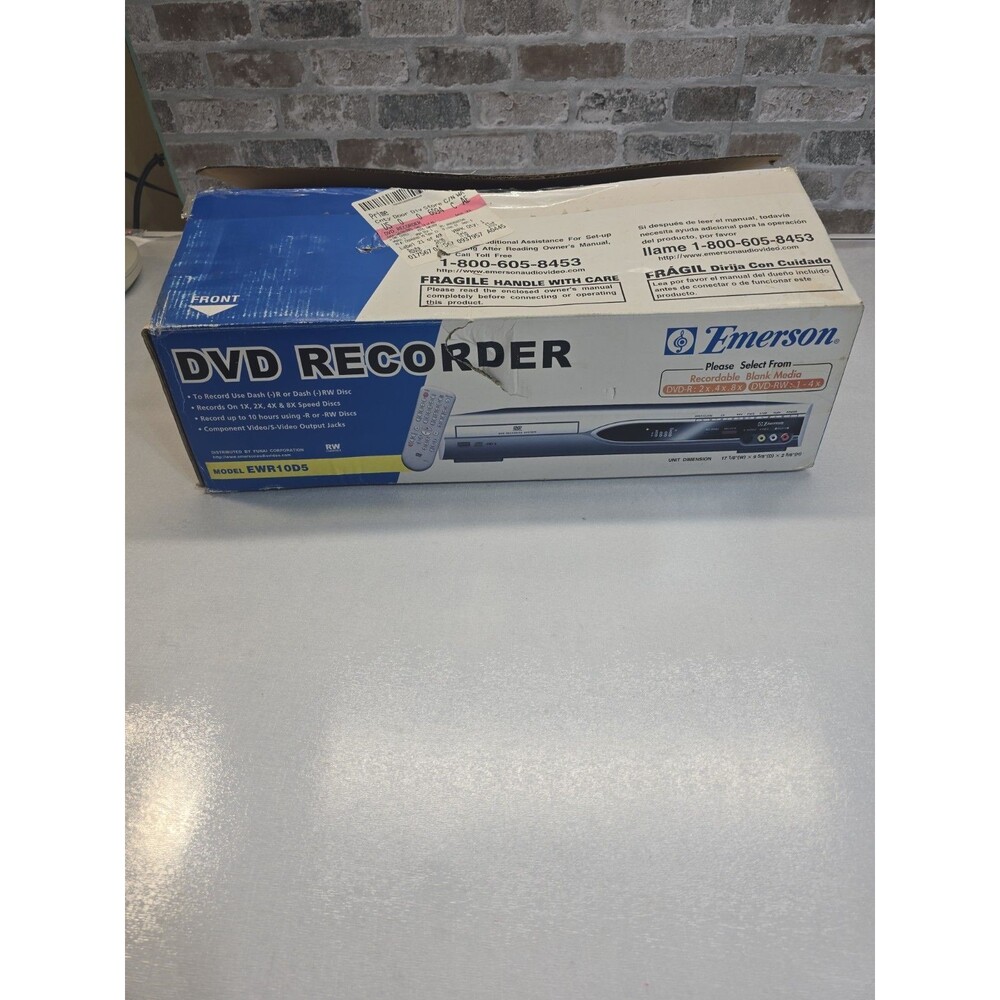 Emerson EWR10D5 DVD Player/Recorder with Original Remote Open Box **READ***